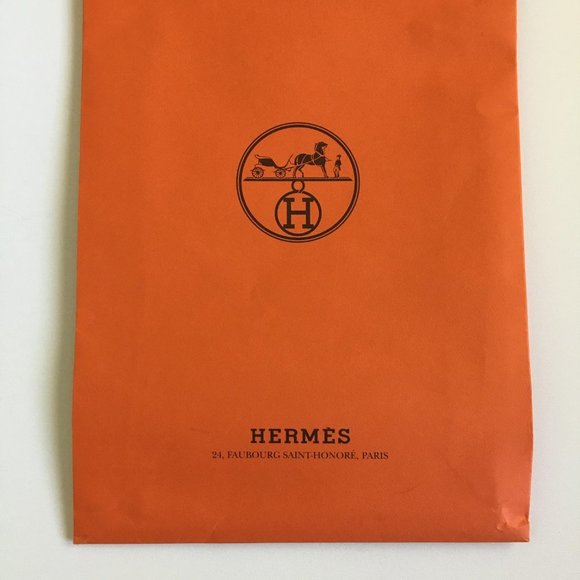Hermes Paper Bag 16.5x11x4 in Rectangular Shopping Bag Orange Authentic w/flaw - Picture 2 of 13